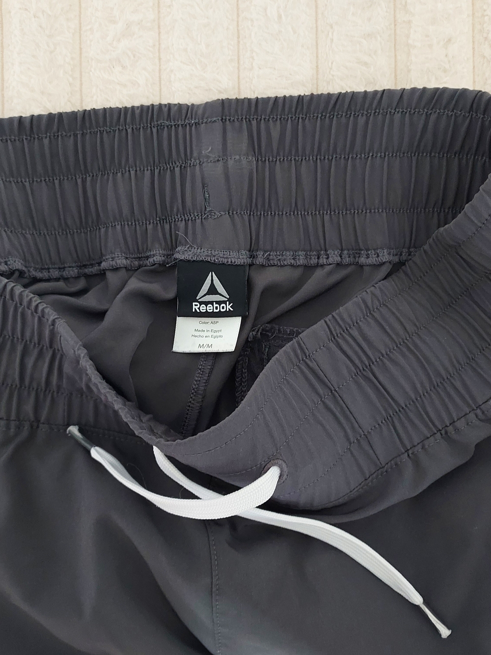Reebok Black Athletic Shorts with White Trim - Picture 3 of 3